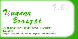 tivadar brosztl business card